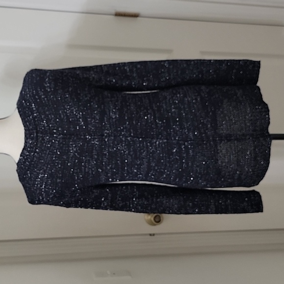 Kenar Size S Navy Blue with Silver Thread Long Sleeve Sweater, Gently Used Cond - Picture 4 of 10